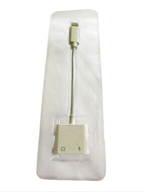2 IN 1 Headphone Adapter Jack Lightning to 3.5mm AUX Cord Splitter for iPhone